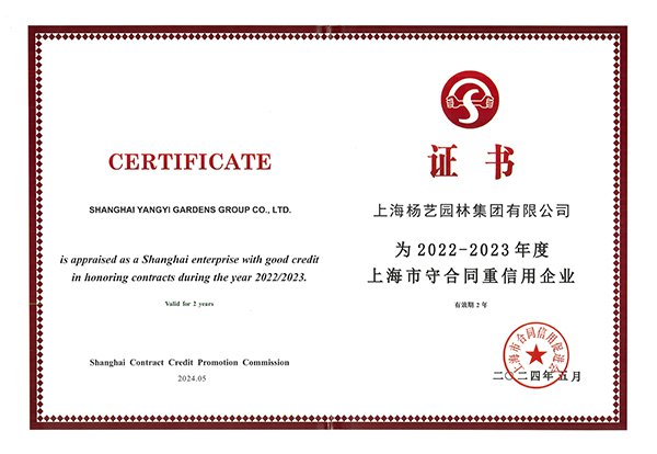 2022-2023 上海市守合同重信誉企业AAA级